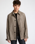 Fancy cashmere wool flannel overshirt