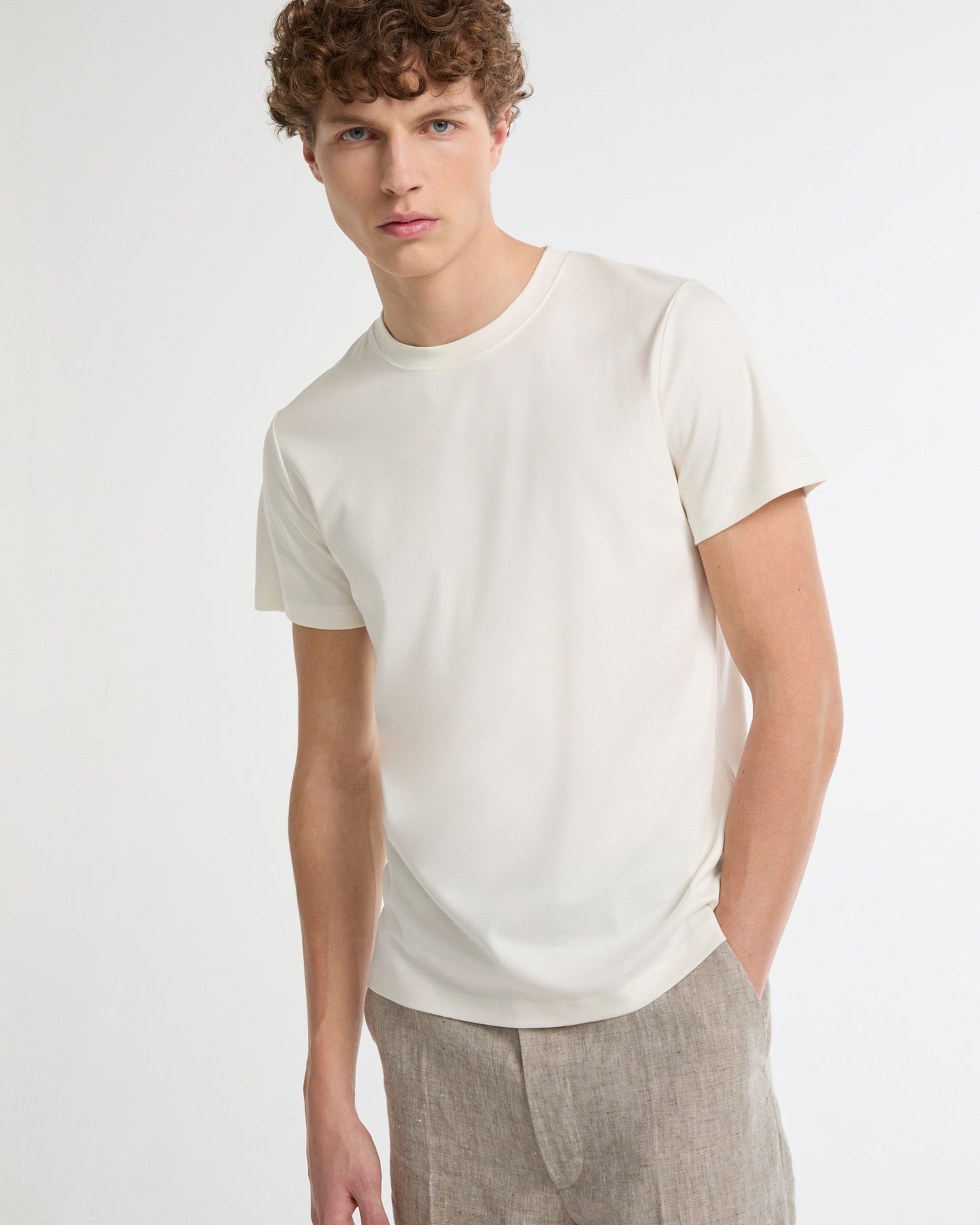 Summer sale - Cotton-silk interlock T-shirt -Yves Salomon - New spring summer collection
