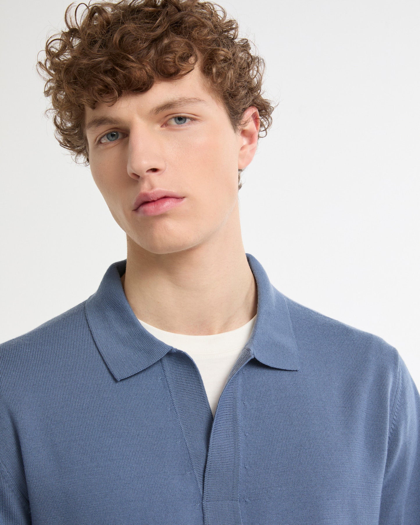 Summer sale - Polo neck jumper in 100% merino wool knit -Yves Salomon - New spring summer collection