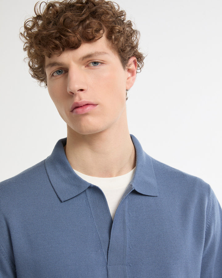 Polo neck jumper in 100% merino wool knit -Yves Salomon - New spring summer collection