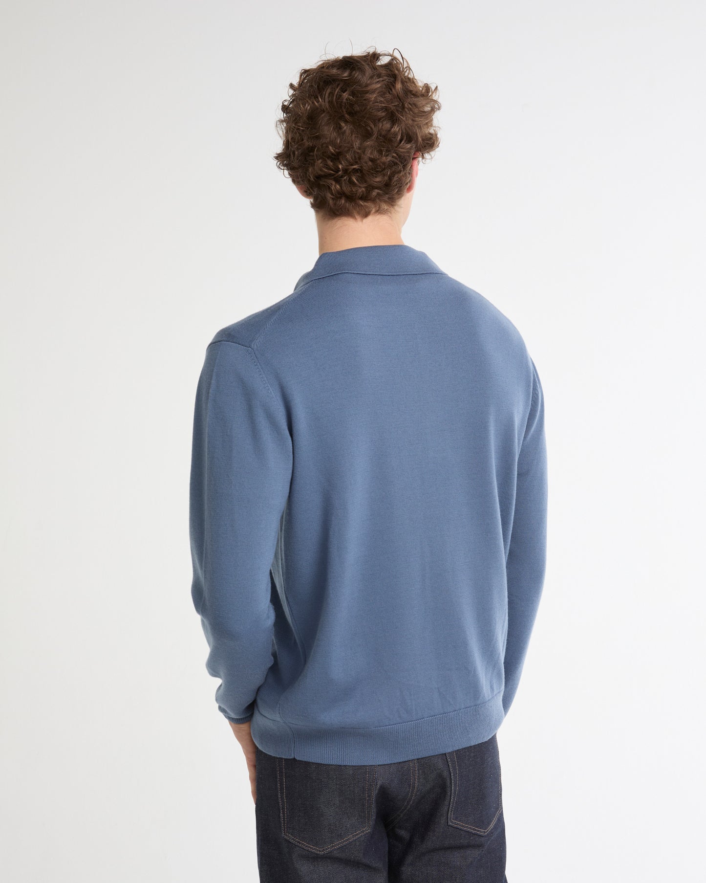 Summer sale - Polo neck jumper in 100% merino wool knit -Yves Salomon - New spring summer collection