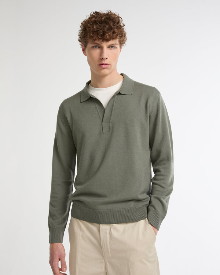 Polo neck jumper in 100% merino wool knit -Yves Salomon - New spring summer collection