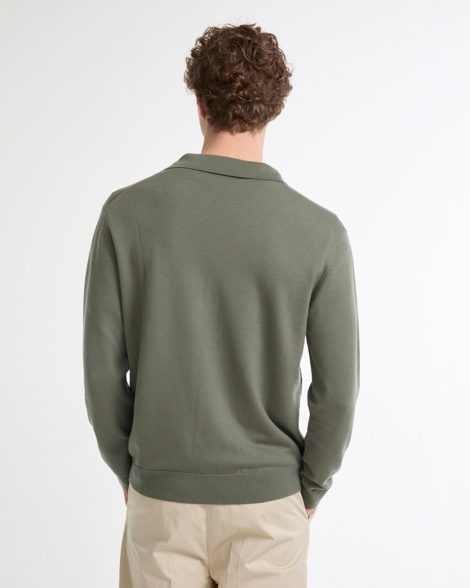 Summer sale - Polo neck jumper in 100% merino wool knit -Yves Salomon - New spring summer collection