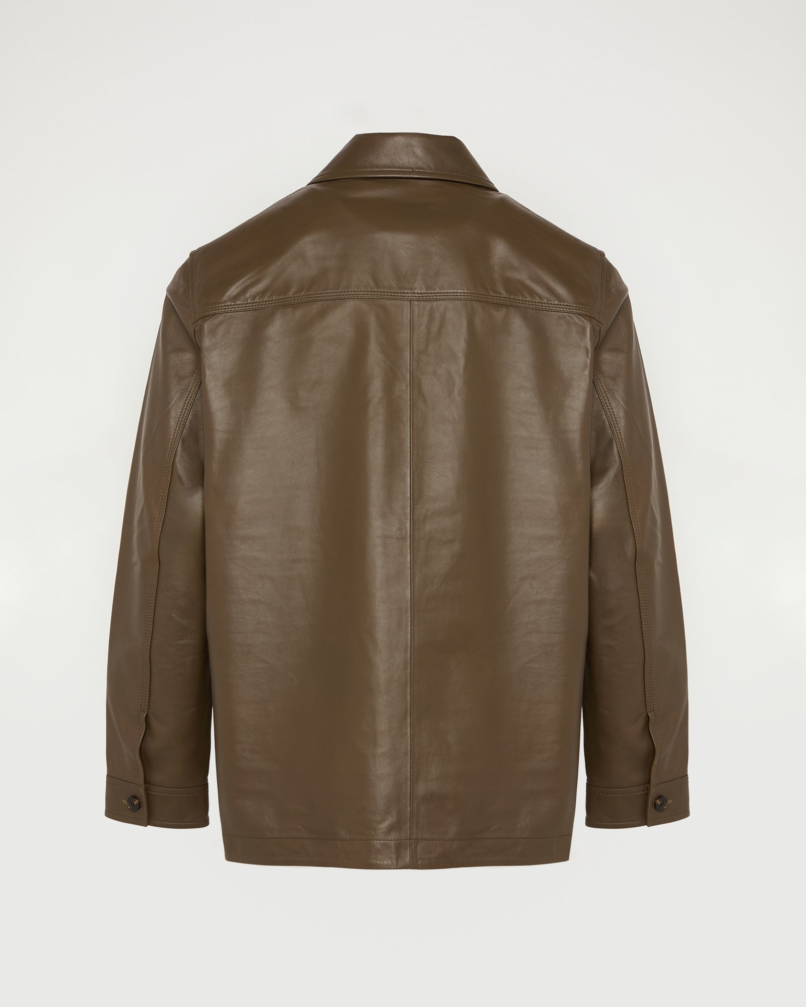 Overshirt-style lambskin leather jacket -Yves Salomon - New spring summer collection