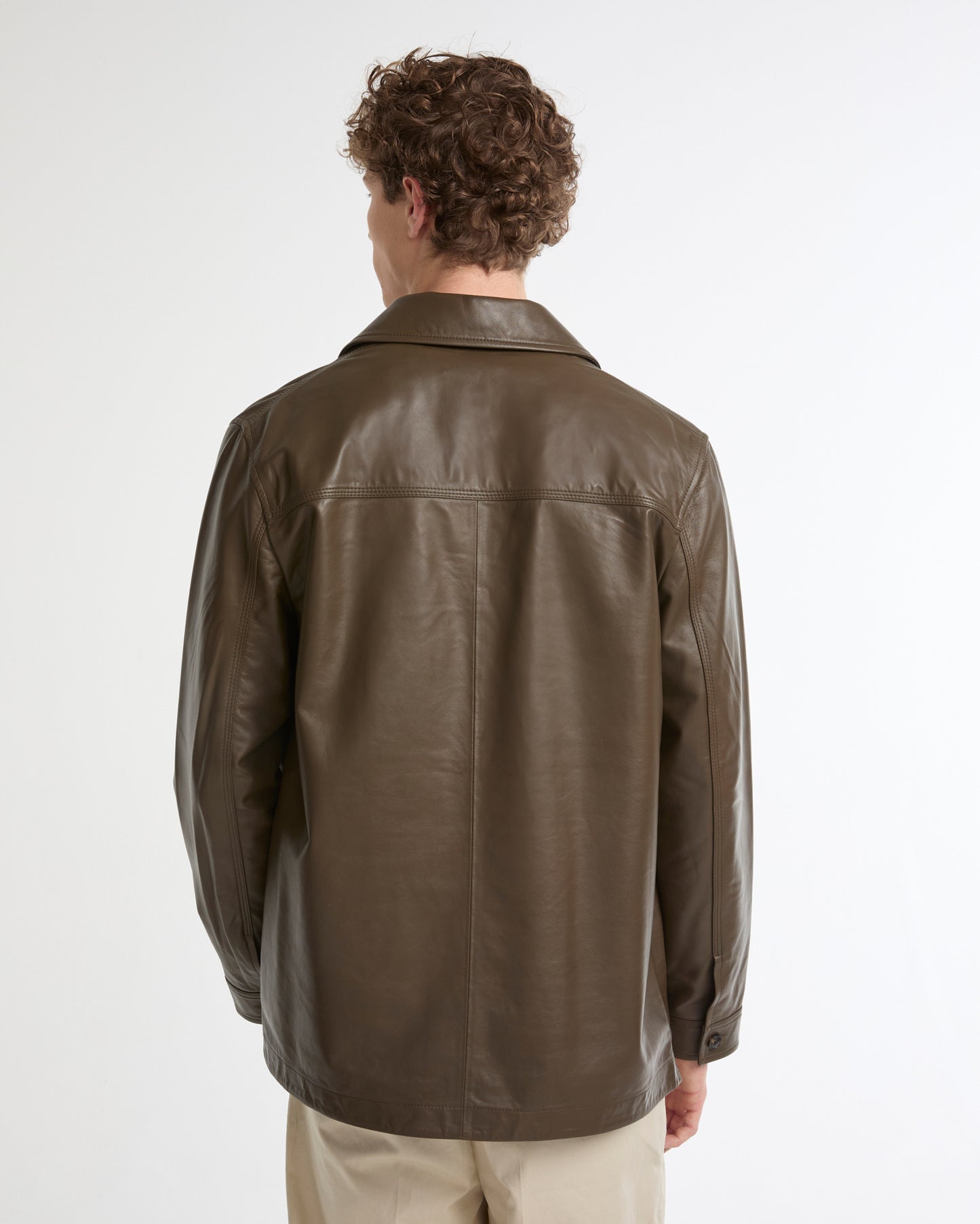 Overshirt-style lambskin leather jacket -Yves Salomon - New spring summer collection