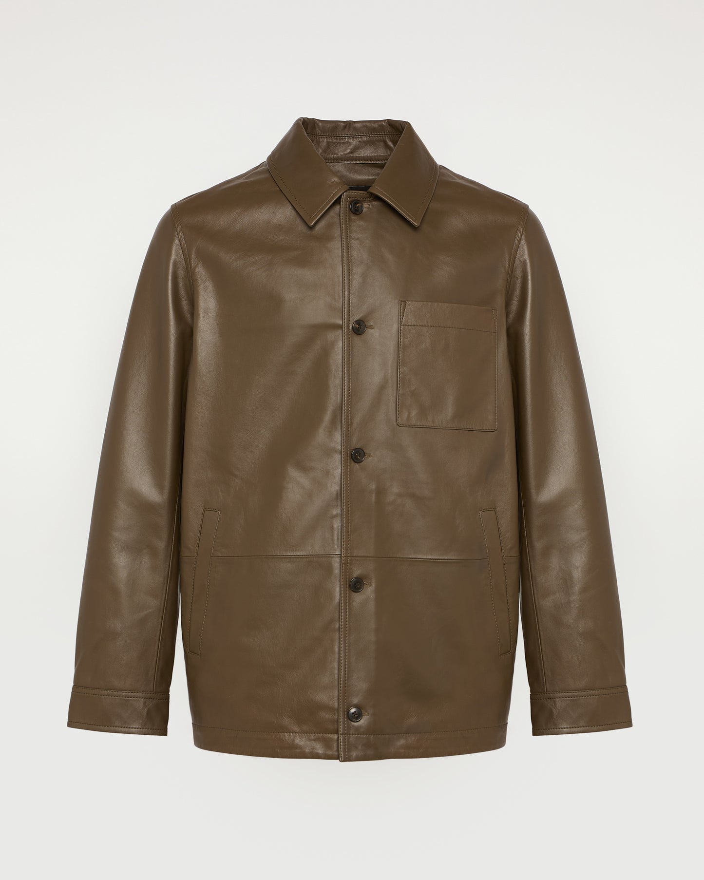 Overshirt-style lambskin leather jacket -Yves Salomon - New spring summer collection