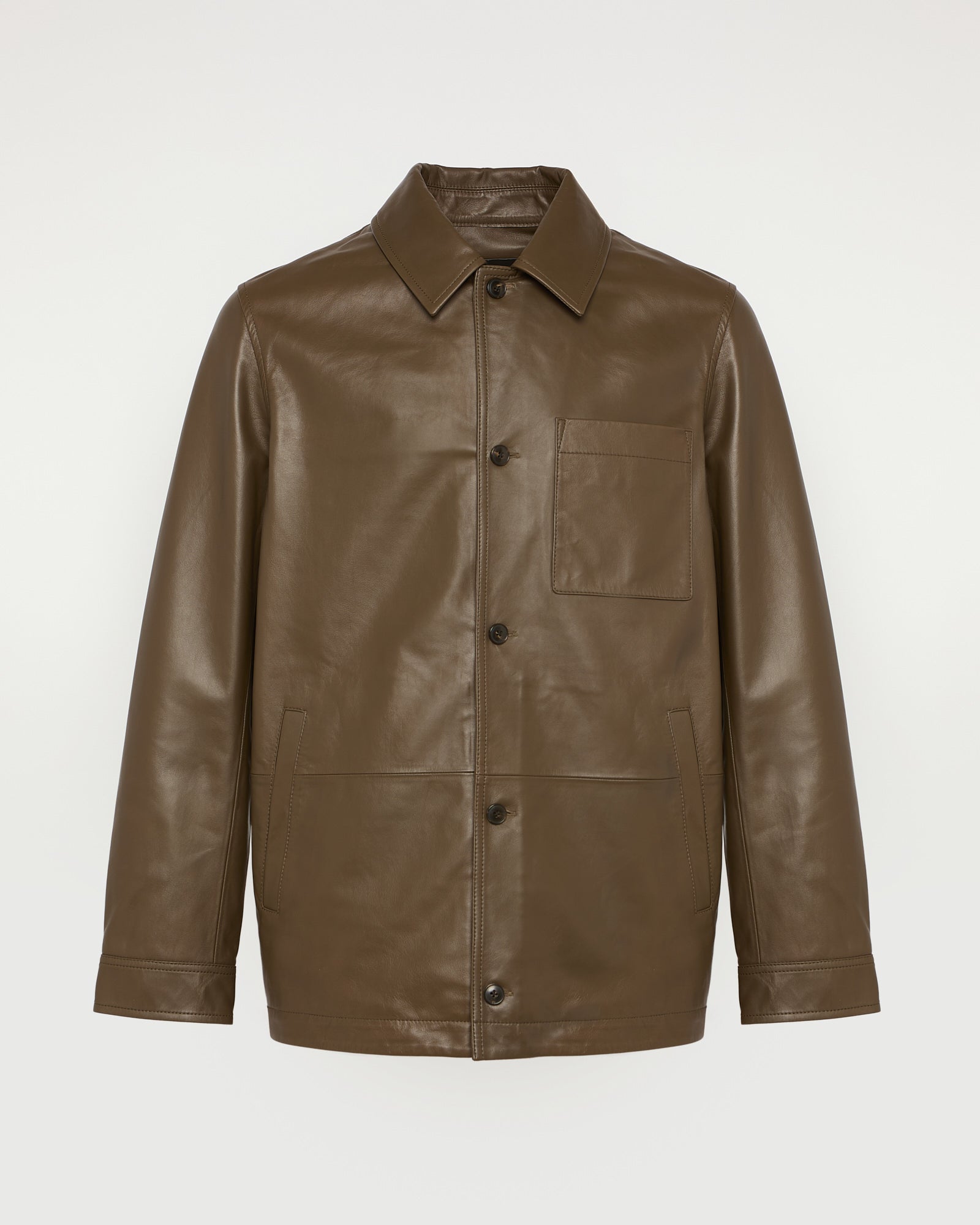 Overshirt-style lambskin leather jacket -Yves Salomon - New spring summer collection
