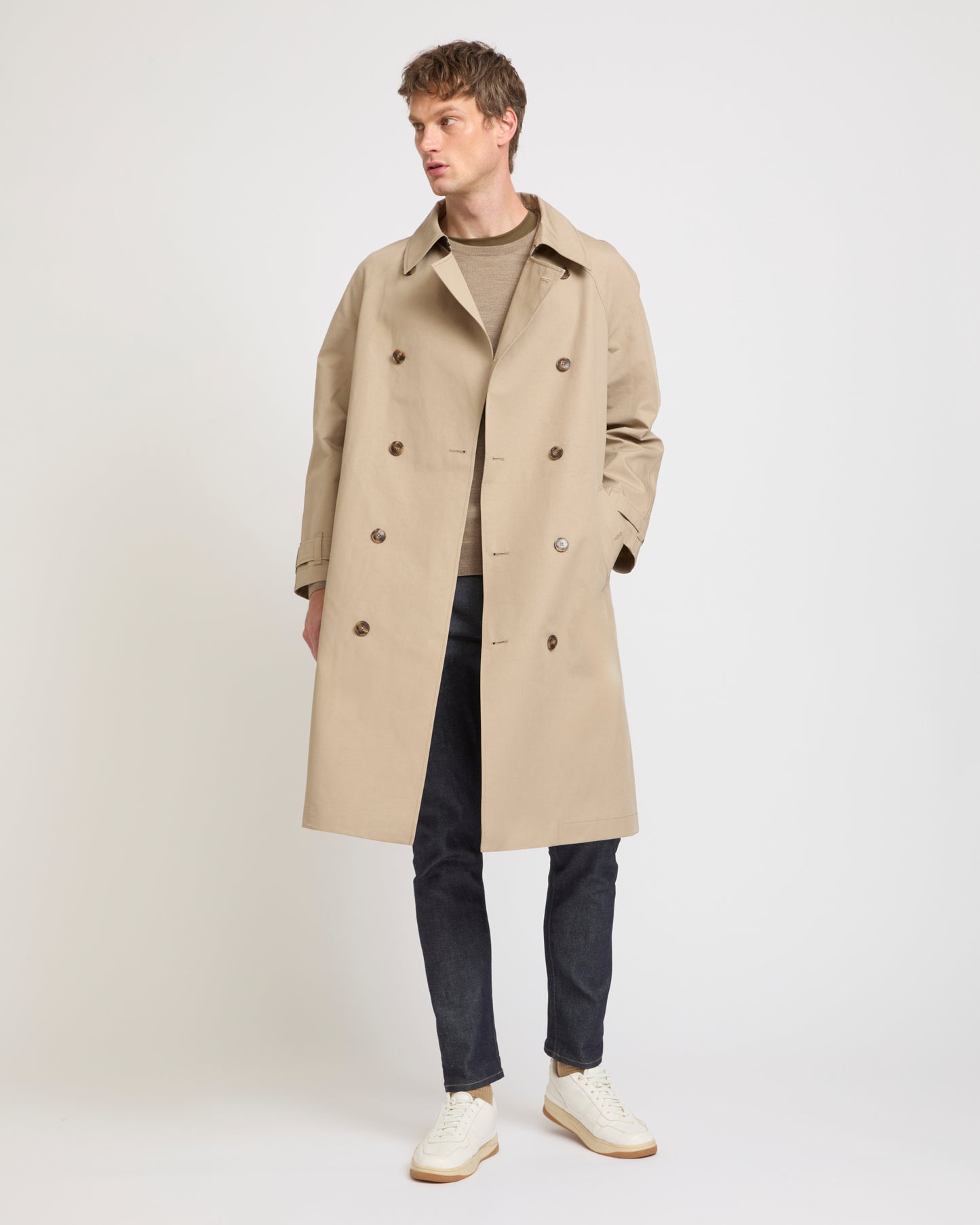 Summer sale - Two-tone double-sided cotton trench coat -Yves Salomon - New spring summer collection