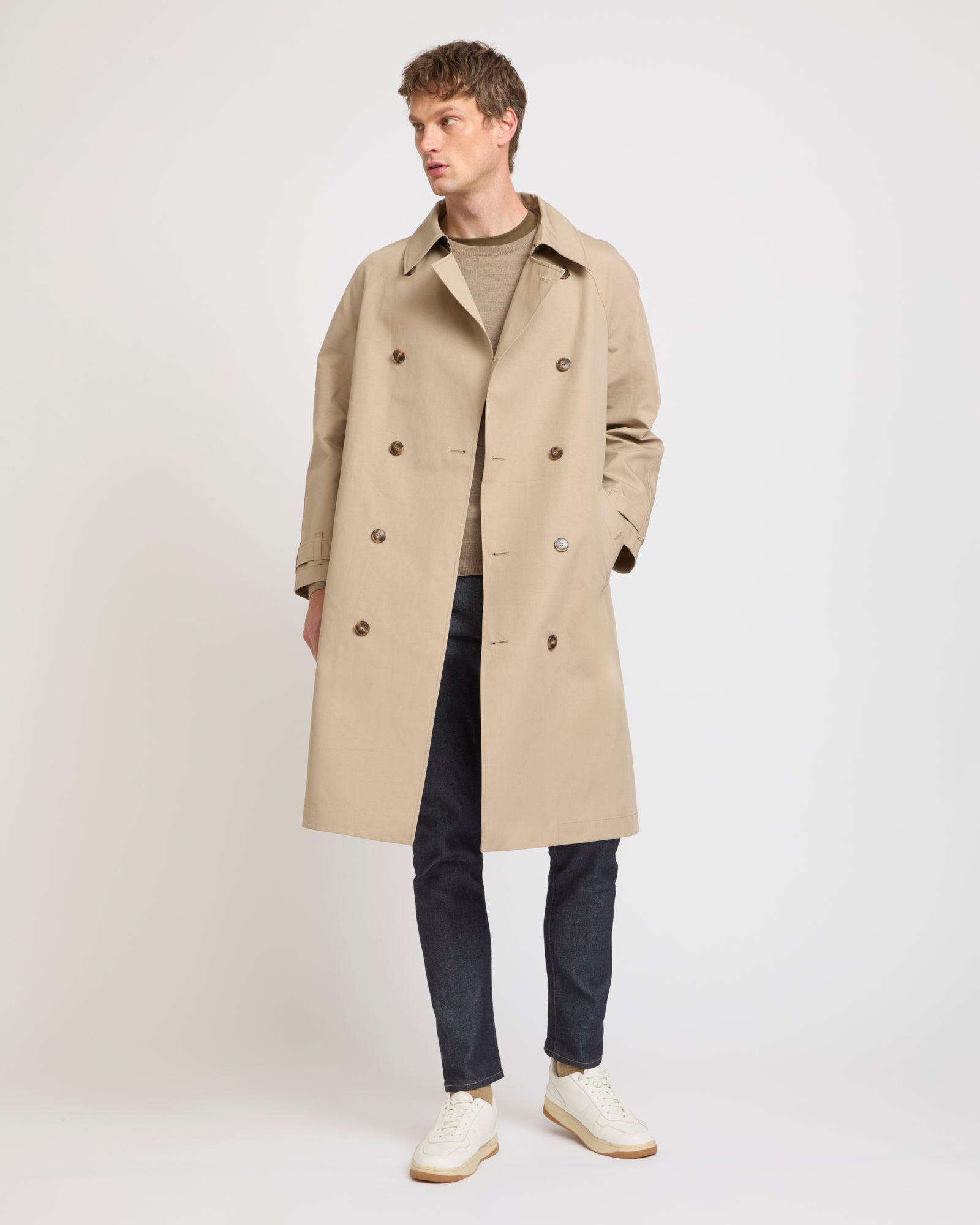 Summer sale - Two-tone double-sided cotton trench coat -Yves Salomon - New spring summer collection