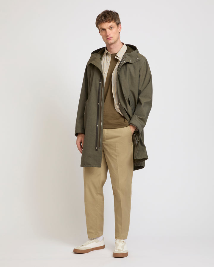 Pilot Parka in technical fabric with a cool wool look -Yves Salomon - New spring summer collection