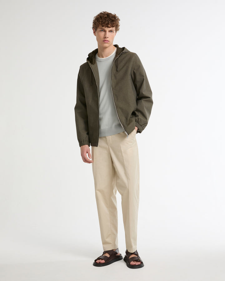 Hooded jacket in cool wool-look technical fabric -Yves Salomon - New spring summer collection