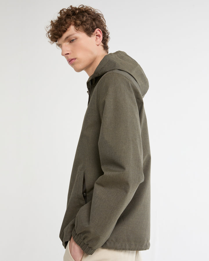 Hooded jacket in cool wool-look technical fabric -Yves Salomon - New spring summer collection