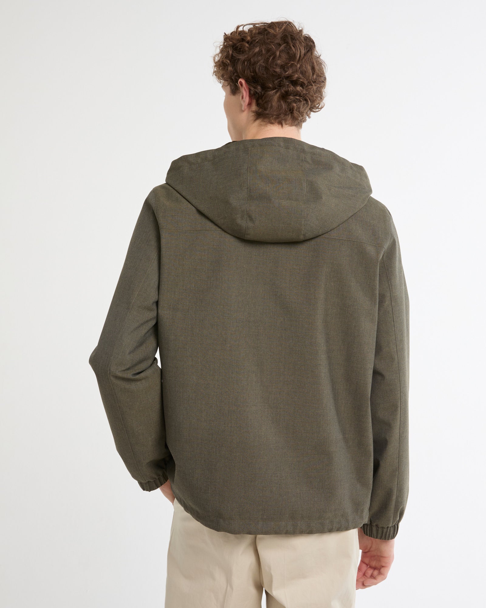Hooded jacket in cool wool-look technical fabric -Yves Salomon - New spring summer collection