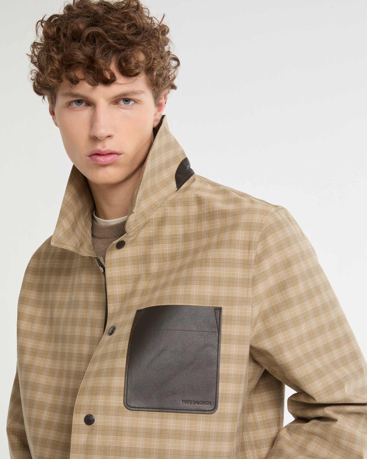 Double-sided checked cotton overshirt -Yves Salomon - New spring summer collection