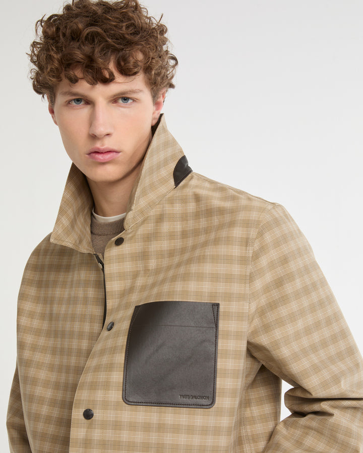 Double-sided checked cotton overshirt -Yves Salomon - New spring summer collection