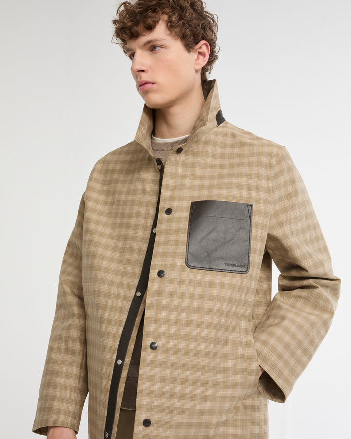 Double-sided checked cotton overshirt -Yves Salomon - New spring summer collection