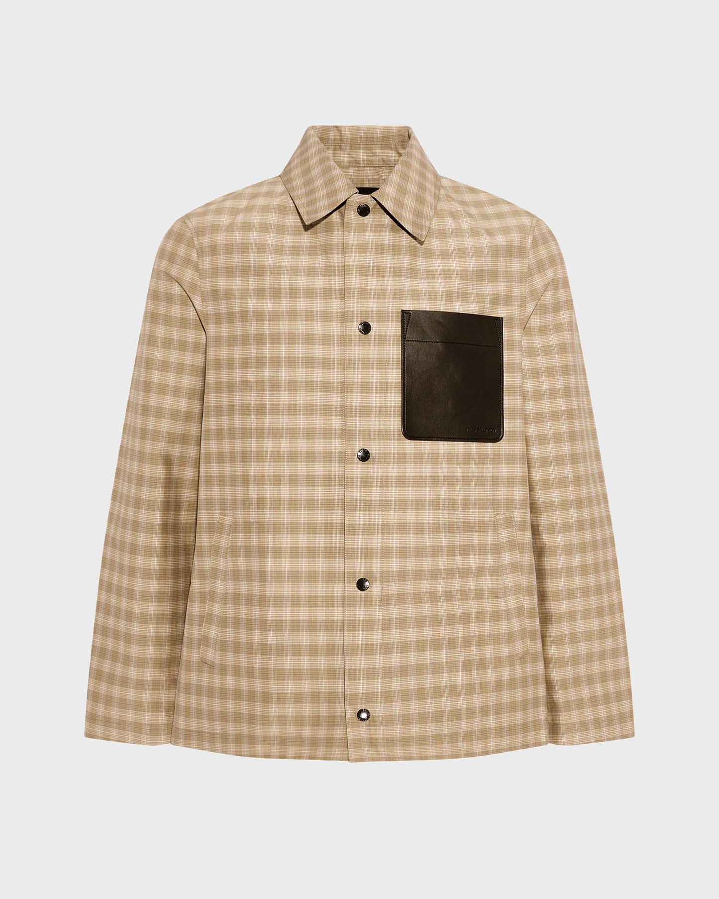 Double-sided checked cotton overshirt