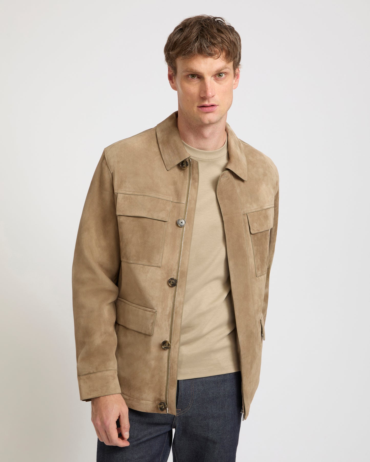 Suede-finish calfskin safari jacket -Yves Salomon - New spring summer collection
