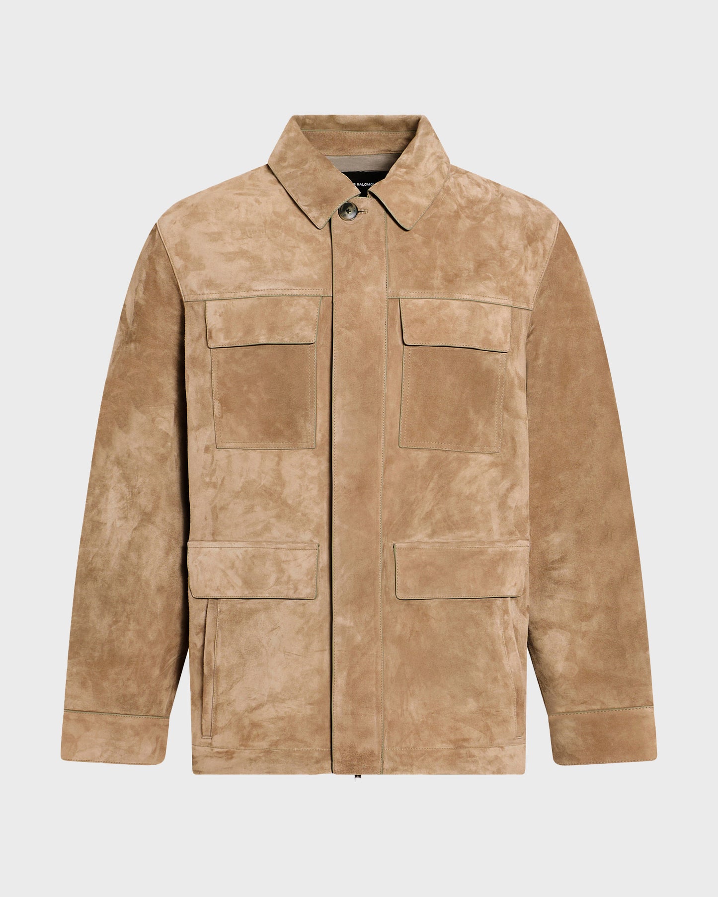 Suede-finish calfskin safari jacket