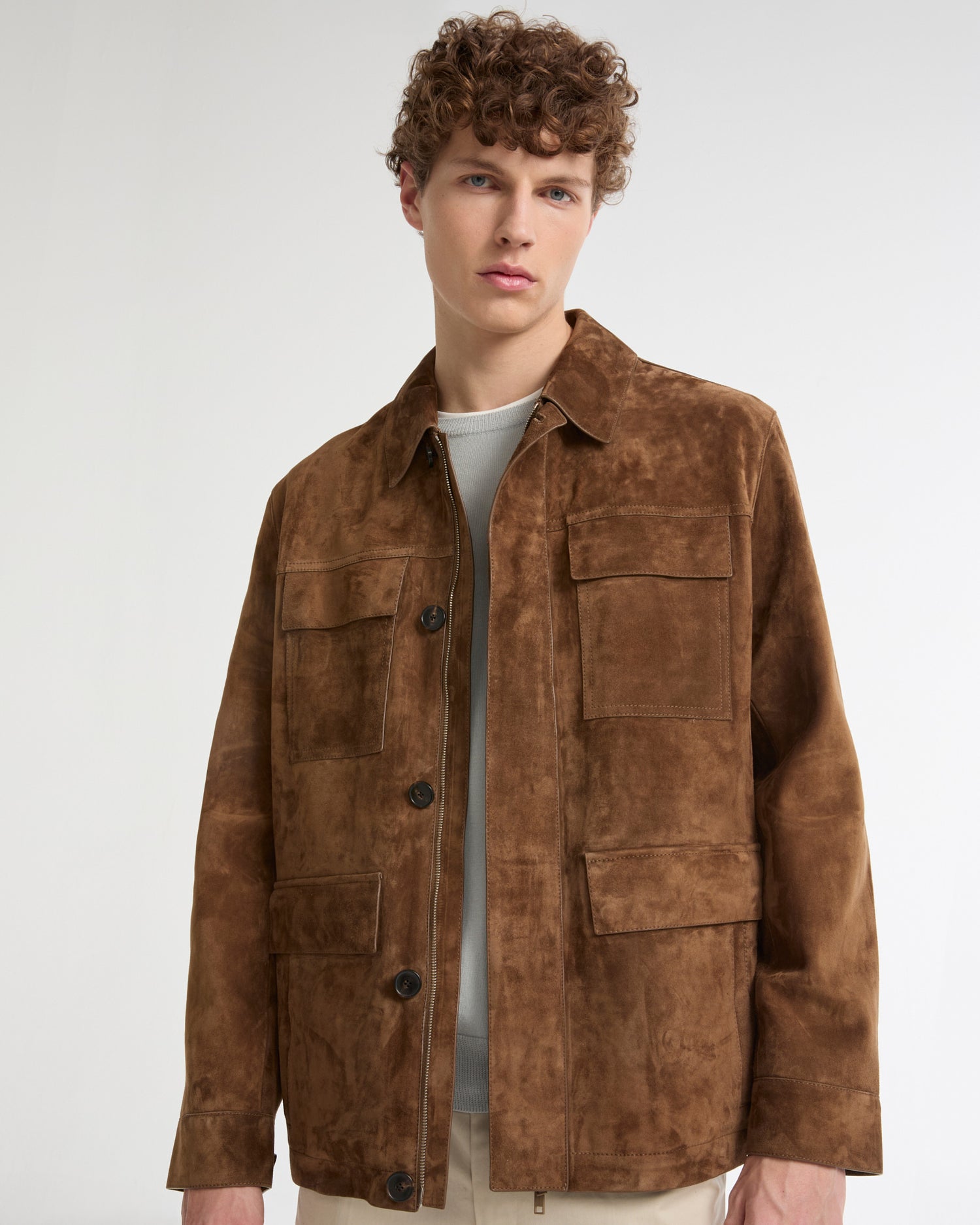 Suede-finish calfskin safari jacket -Yves Salomon - New spring summer collection