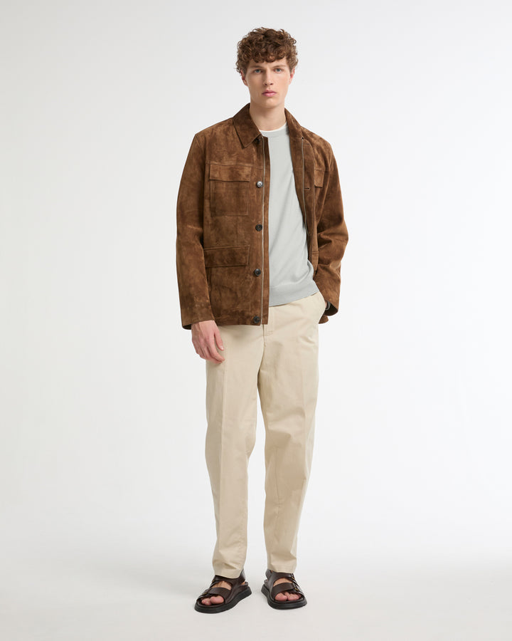 Suede-finish calfskin safari jacket -Yves Salomon - New spring summer collection