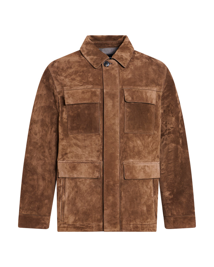 Suede-finish calfskin safari jacket