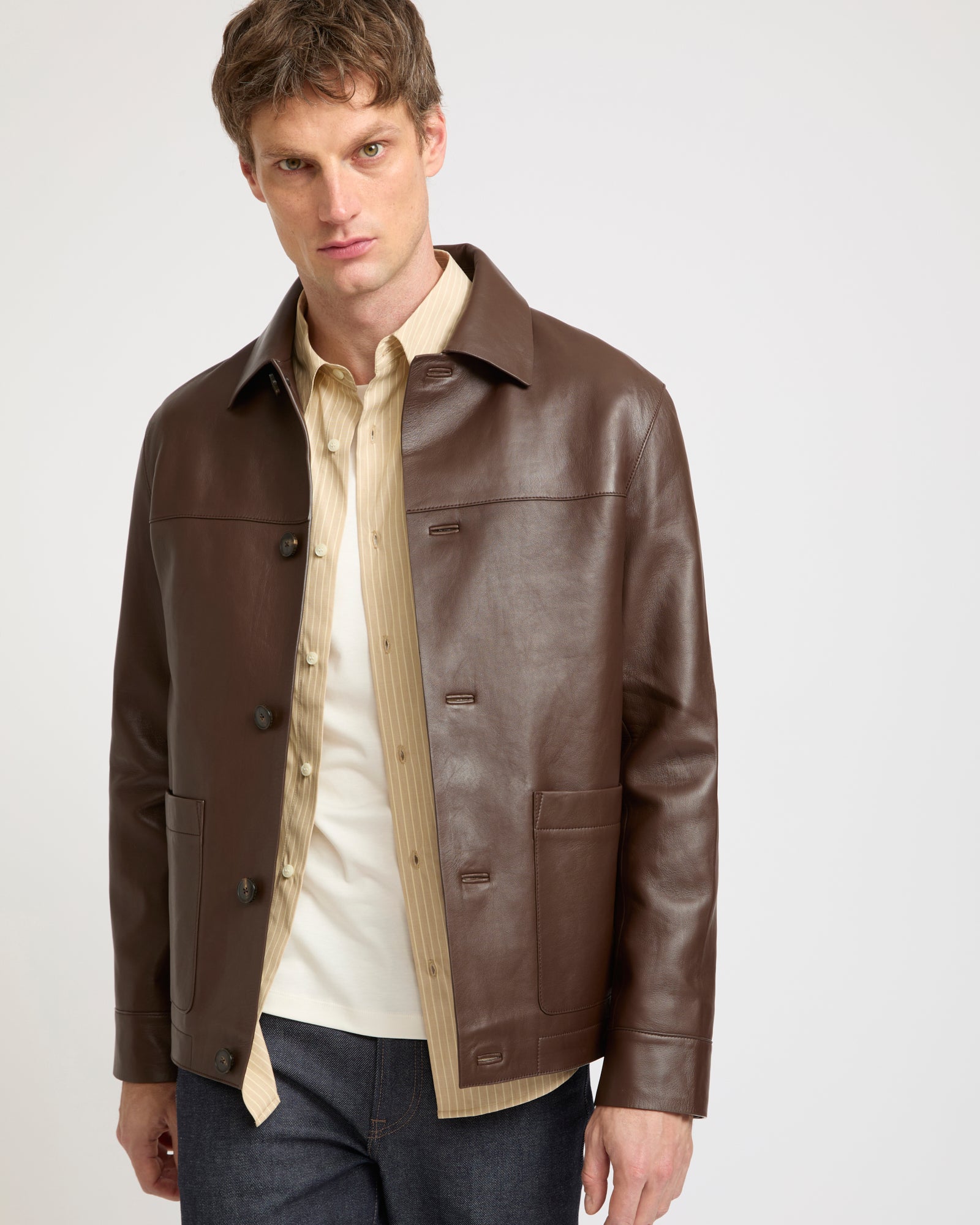 Lamb leather jacket with nappa finish -Yves Salomon - New spring summer collection