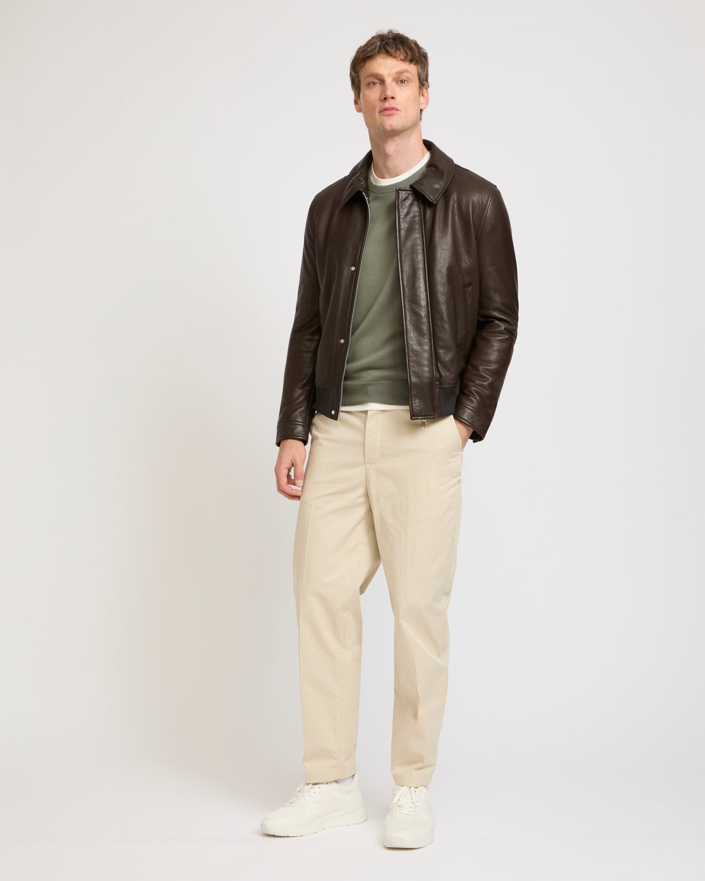 Aviator jacket in natural grain lamb leather -Yves Salomon - New spring summer collection