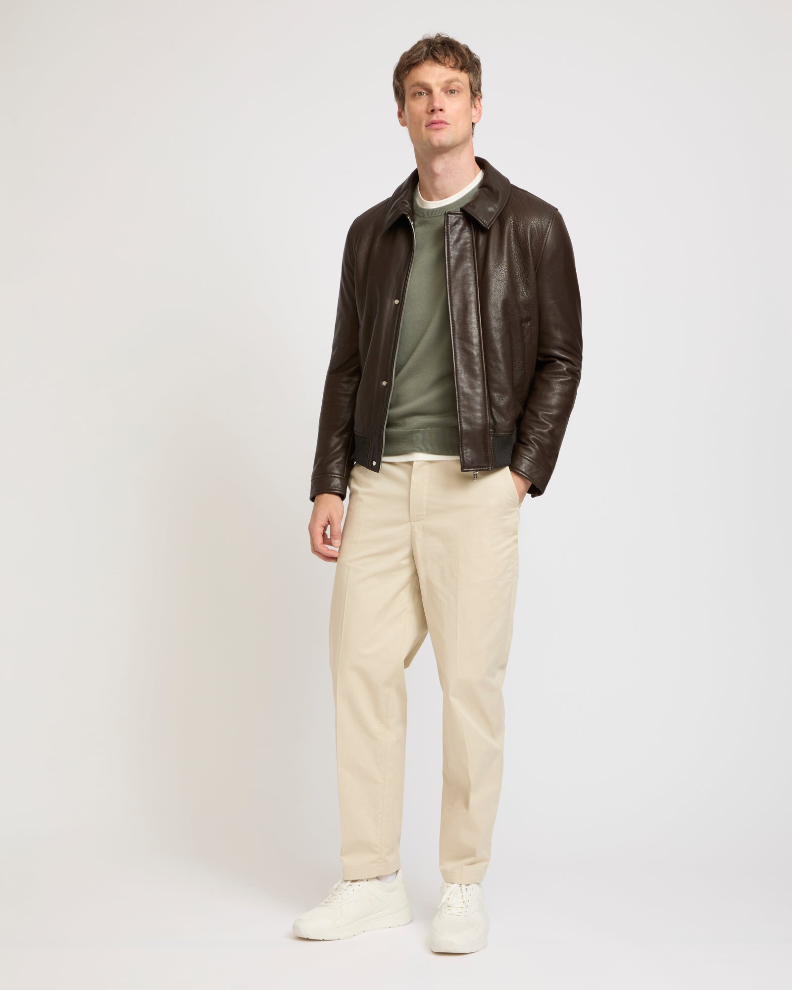Aviator jacket in natural grain lamb leather -Yves Salomon - New spring summer collection