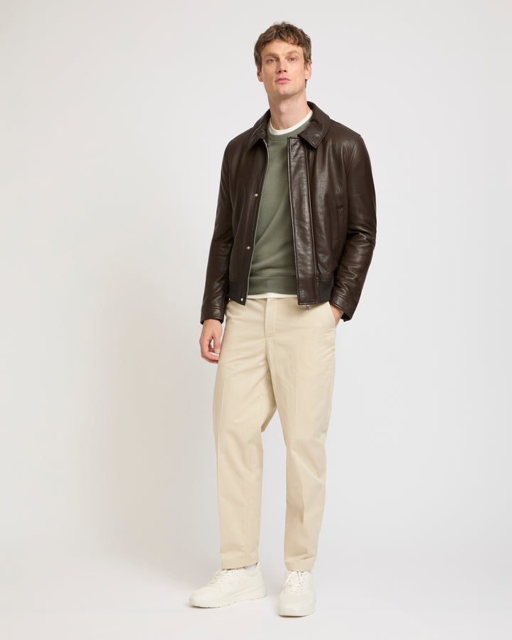 Aviator jacket in natural grain lamb leather -Yves Salomon - New spring summer collection