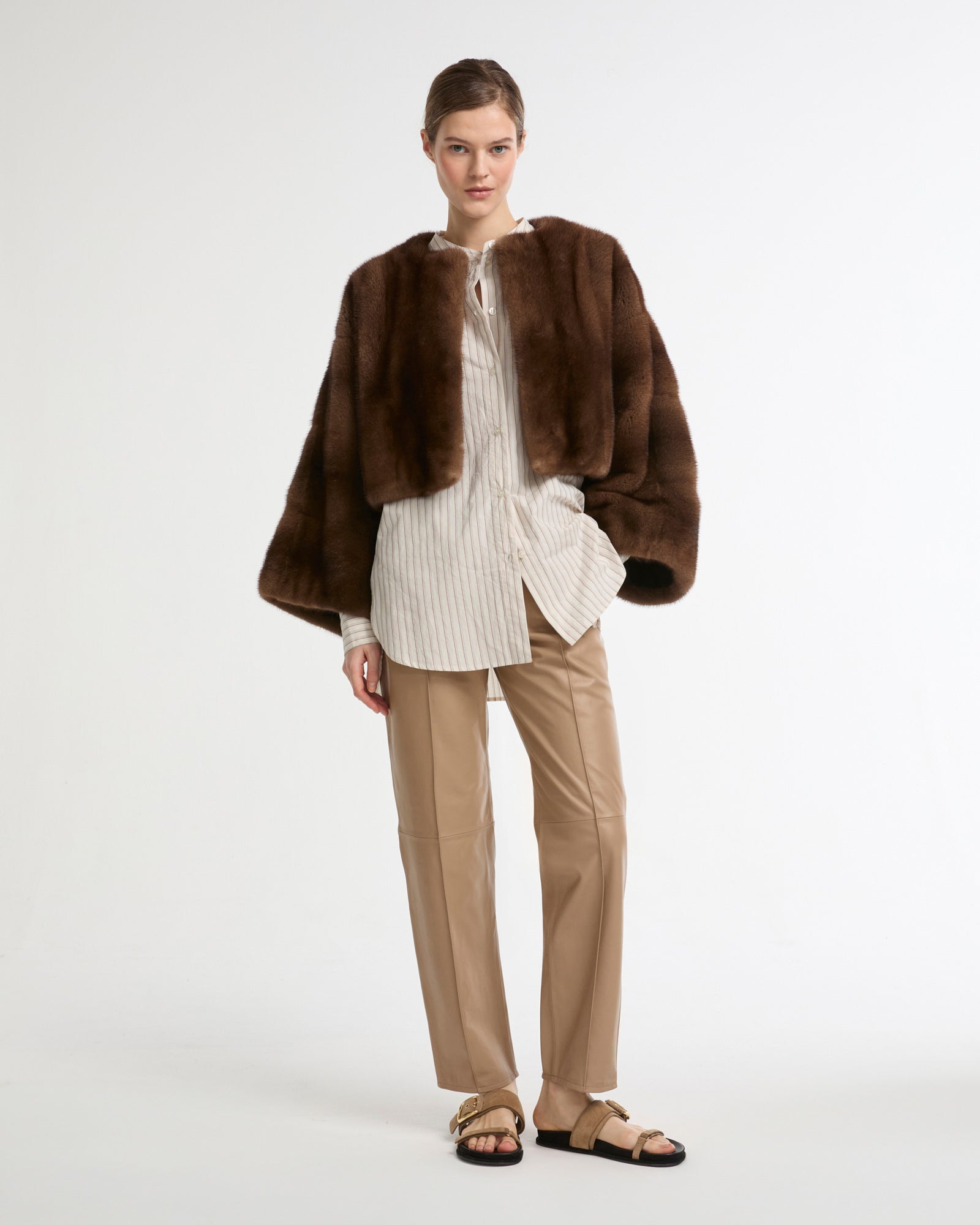 Leather tailored trousers -Yves Salomon - New spring summer collection