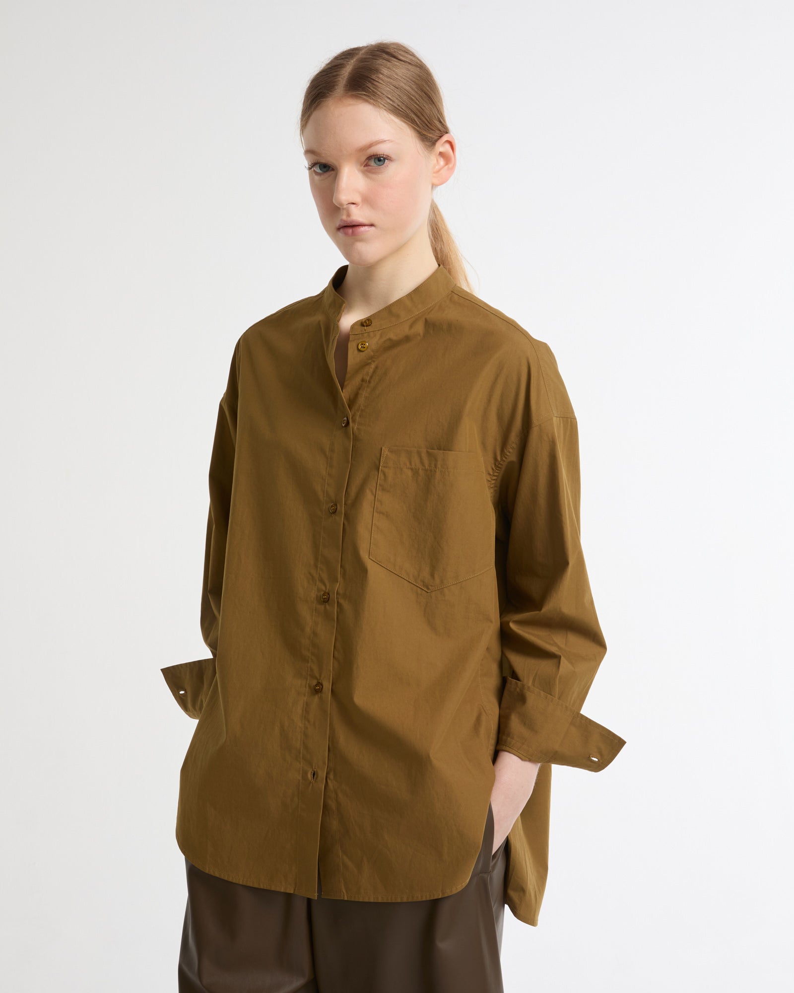 Long sleeve poplin shirt -Yves Salomon - New spring summer collection