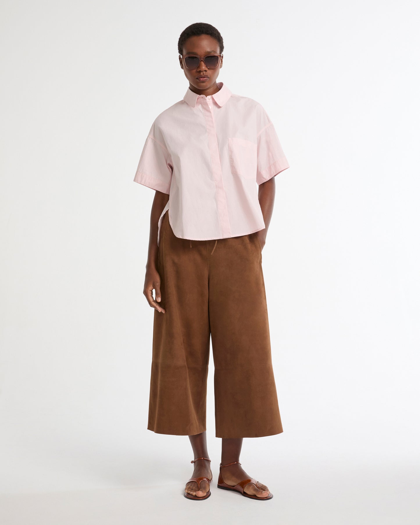 Short sleeve poplin shirt -Yves Salomon - New spring summer collection