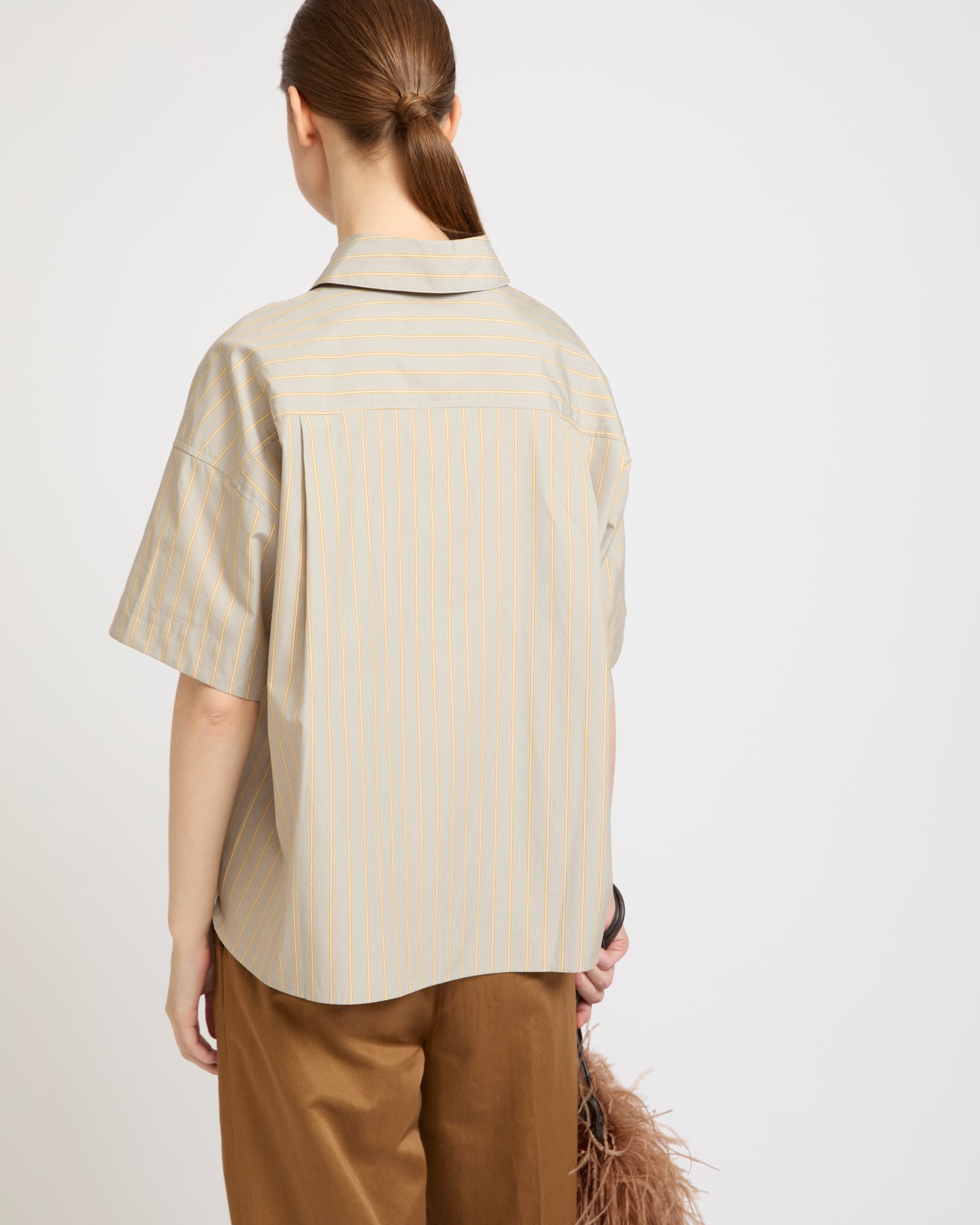 Summer sale - Short sleeve poplin shirt -Yves Salomon - New spring summer collection