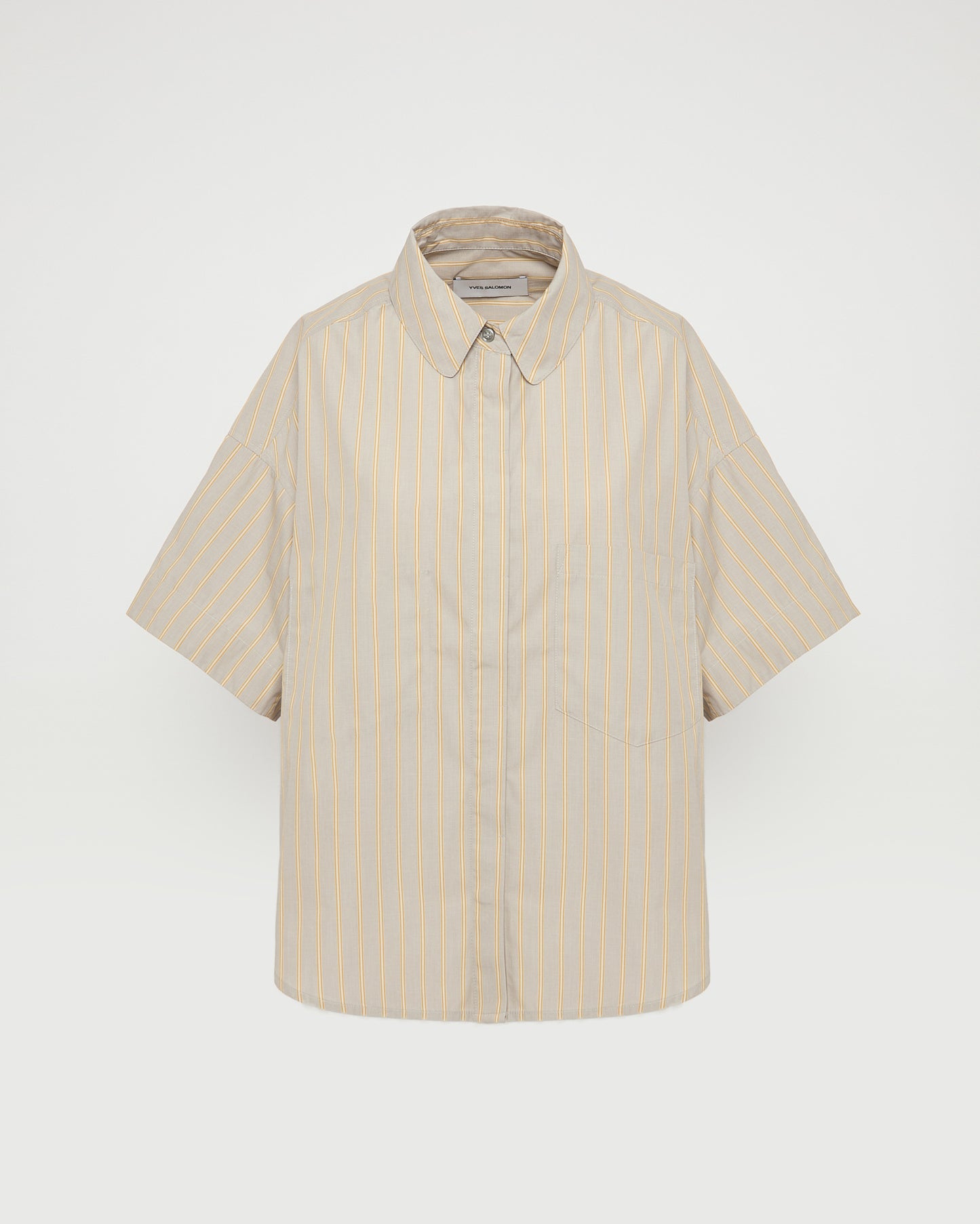 Summer sale - Short sleeve poplin shirt -Yves Salomon - New spring summer collection