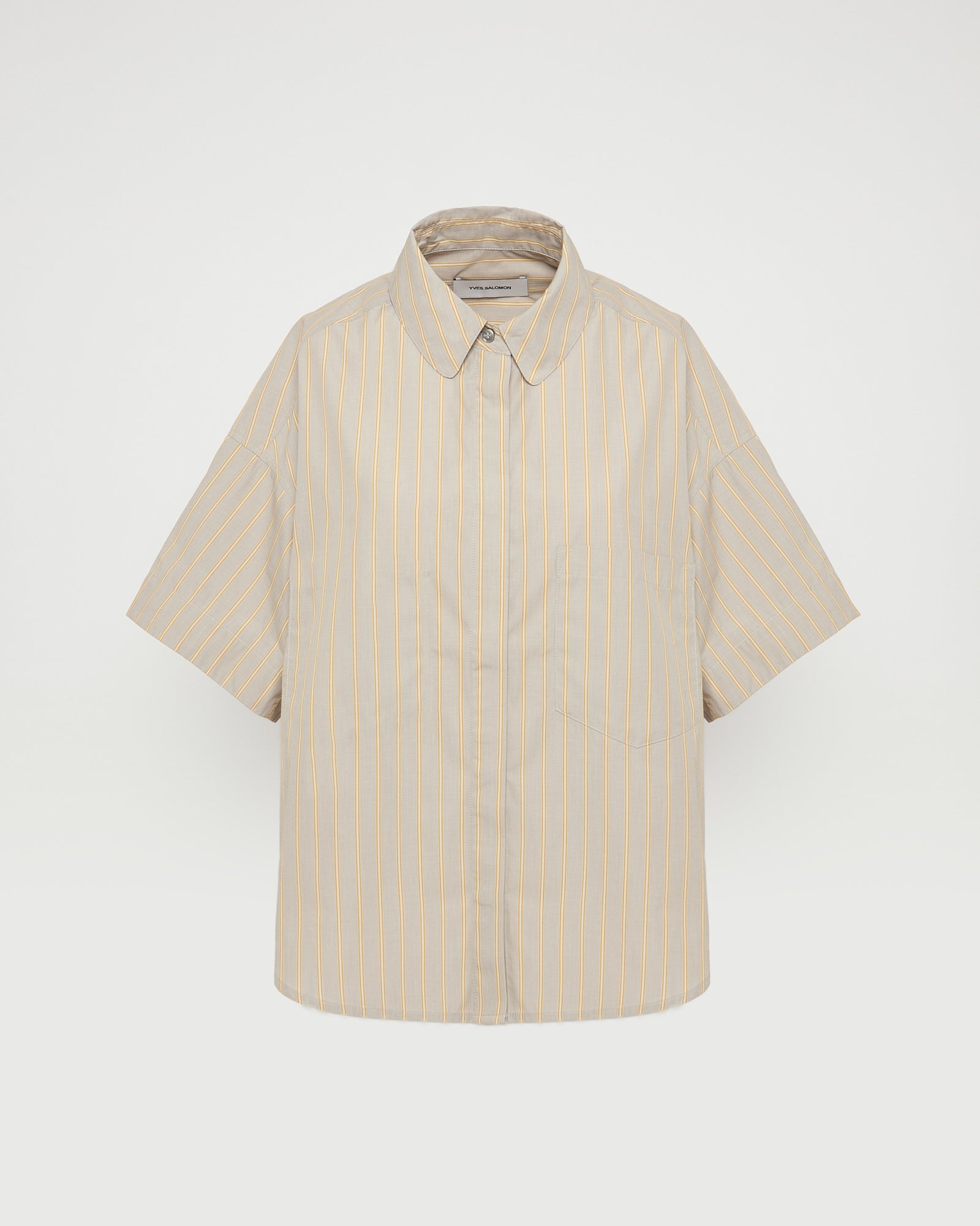 Summer sale - Short sleeve poplin shirt -Yves Salomon - New spring summer collection
