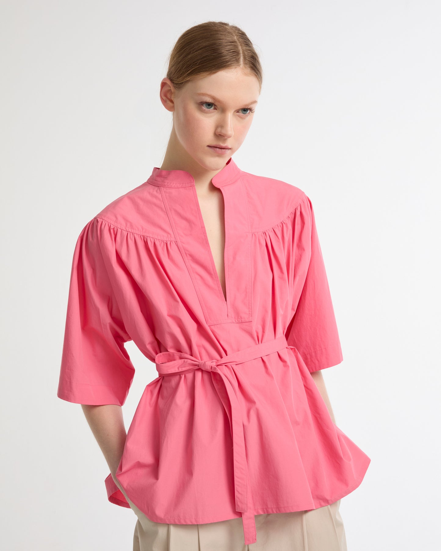 Wide poplin blouse -Yves Salomon - New spring summer collection