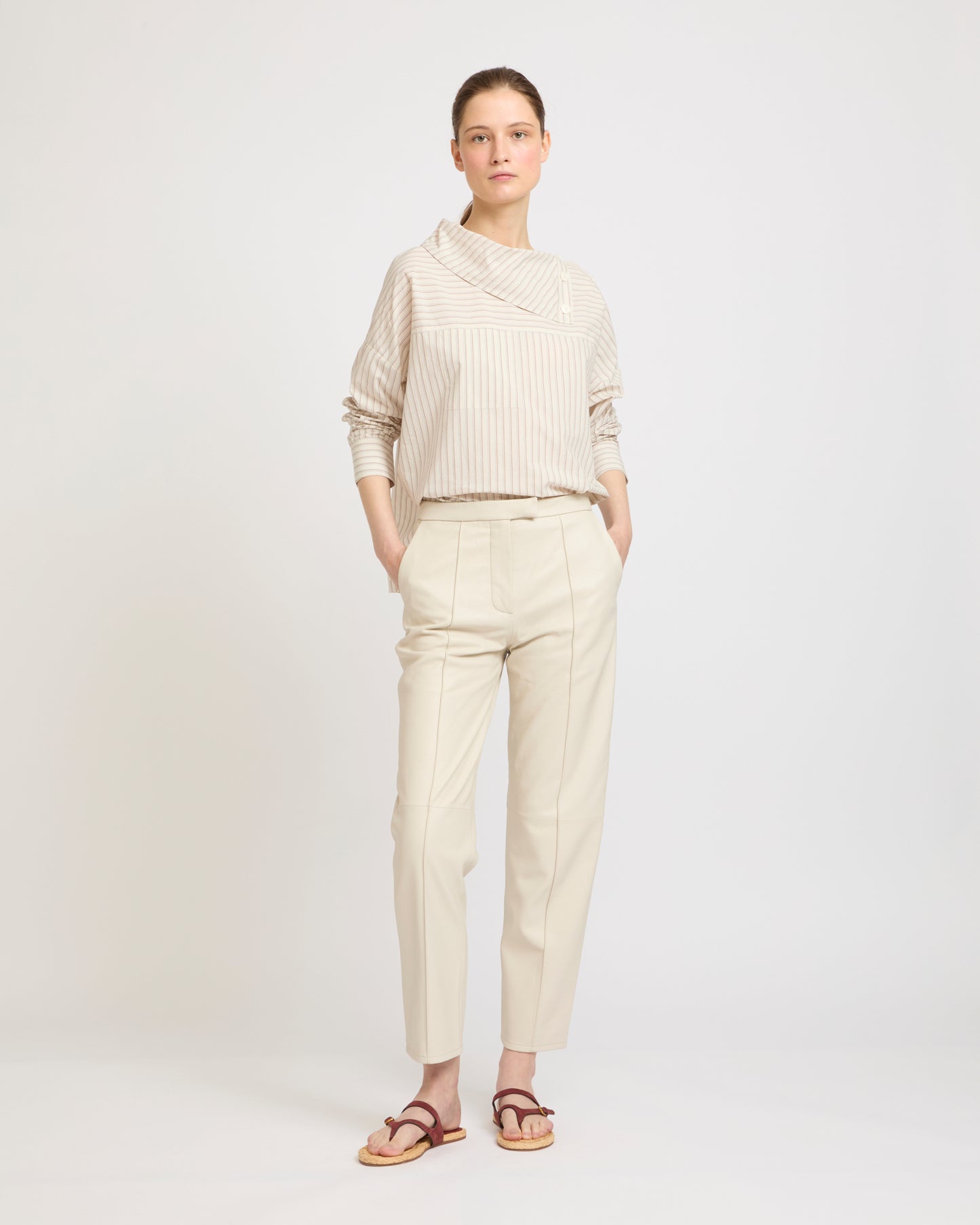 Poplin funnel neck blouse -Yves Salomon - New spring summer collection