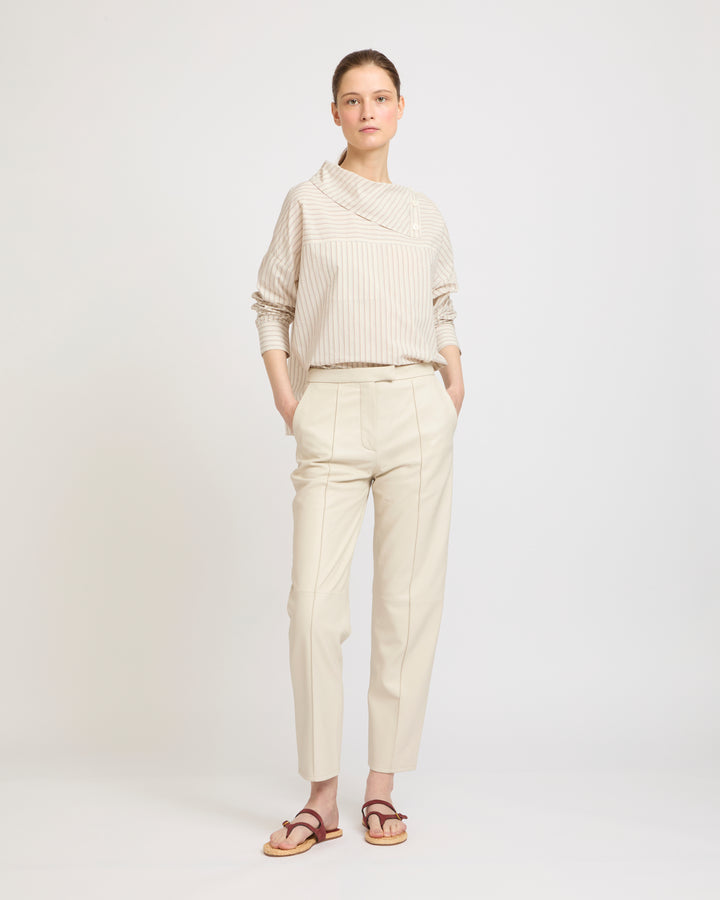 Poplin funnel neck blouse -Yves Salomon - New spring summer collection