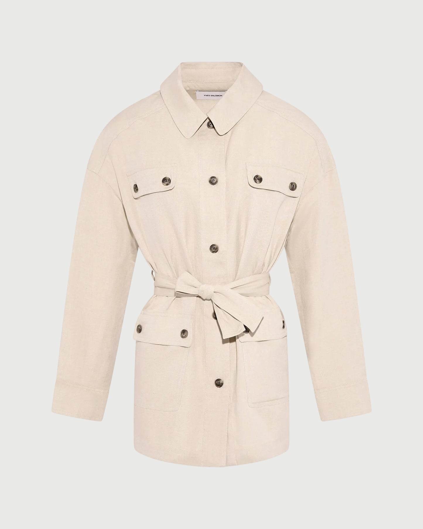 Linen safari shirt -Yves Salomon - New spring summer collection