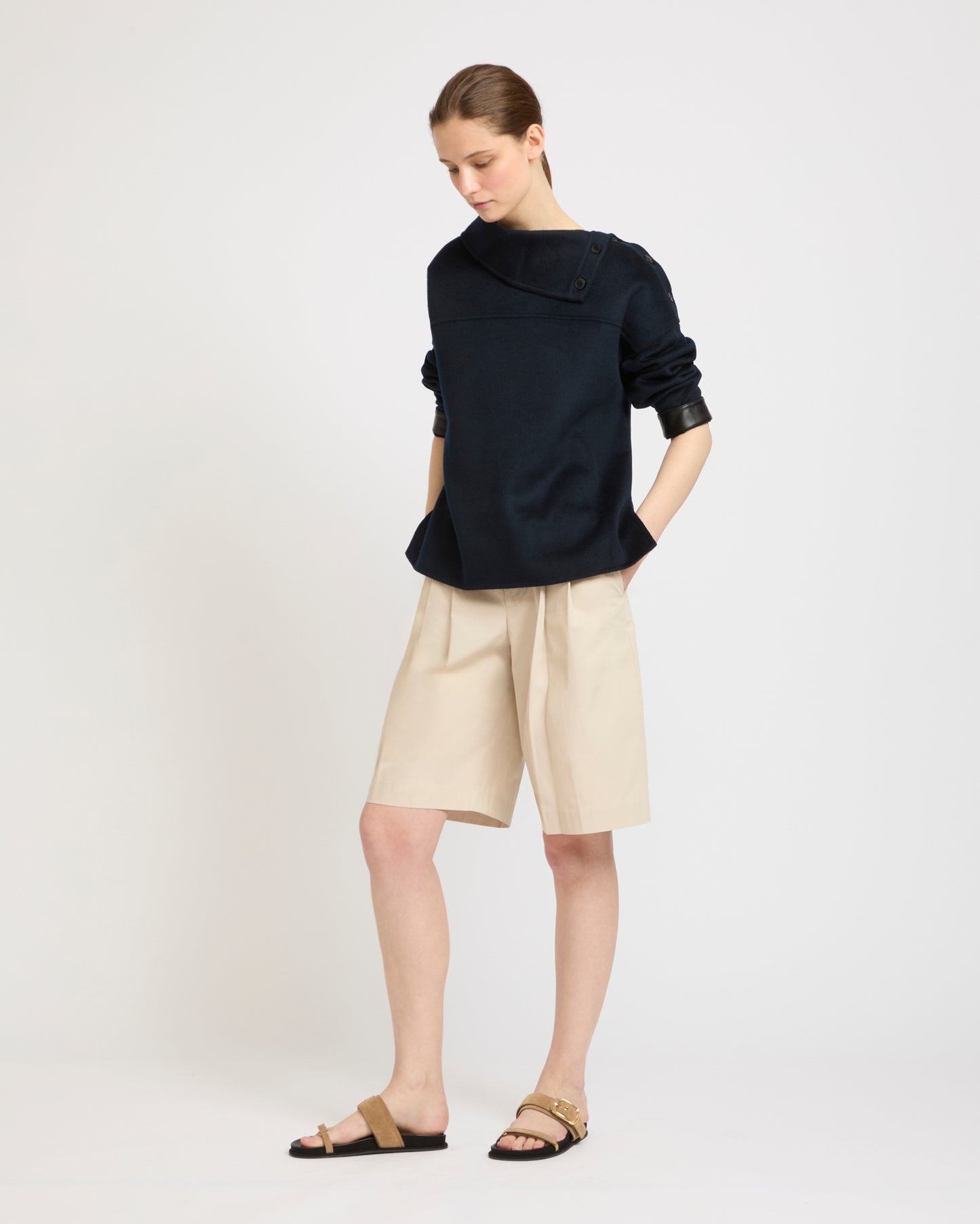 Double-sided funnel neck blouse -Yves Salomon - New spring summer collection