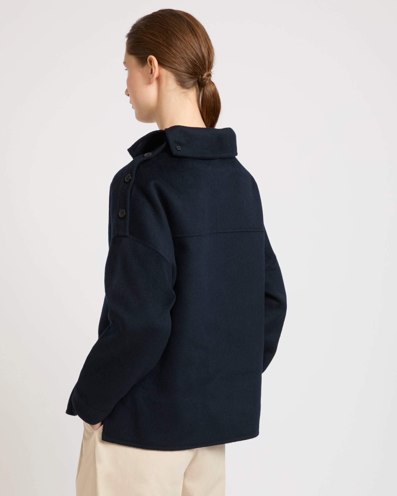 Double-sided funnel neck blouse -Yves Salomon - New spring summer collection