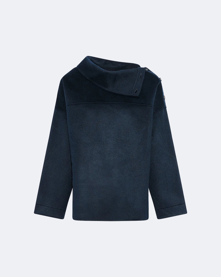 Double-sided funnel neck blouse