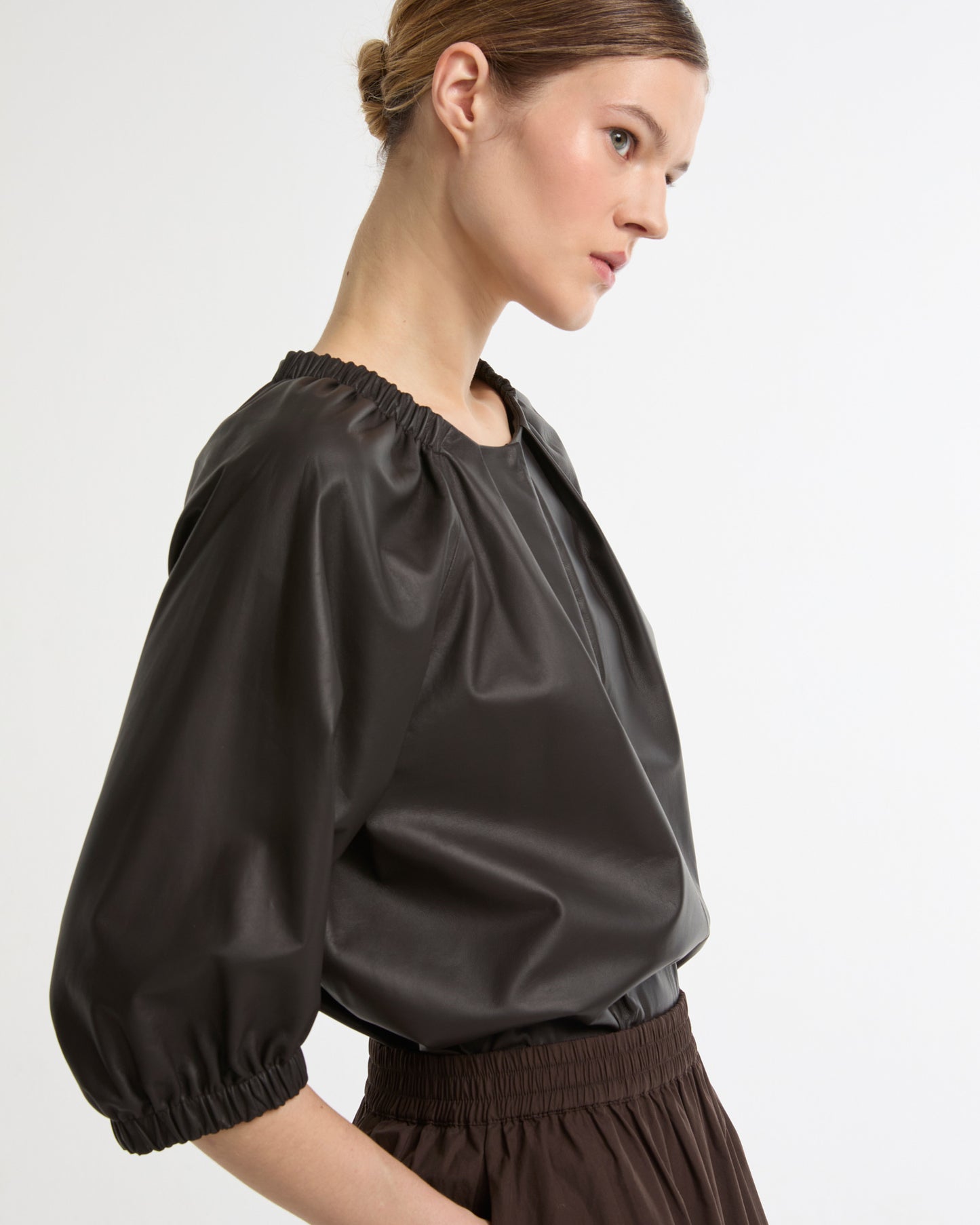 Flowing leather blouse -Yves Salomon - New spring summer collection