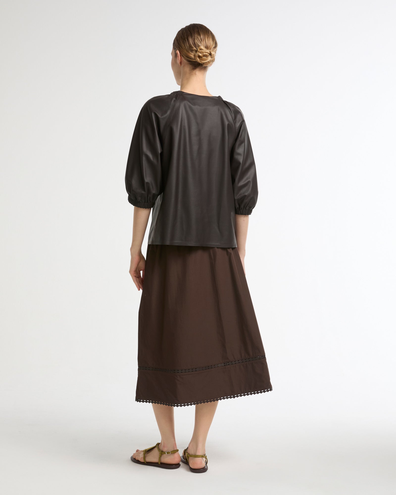 Flowing leather blouse -Yves Salomon - New spring summer collection