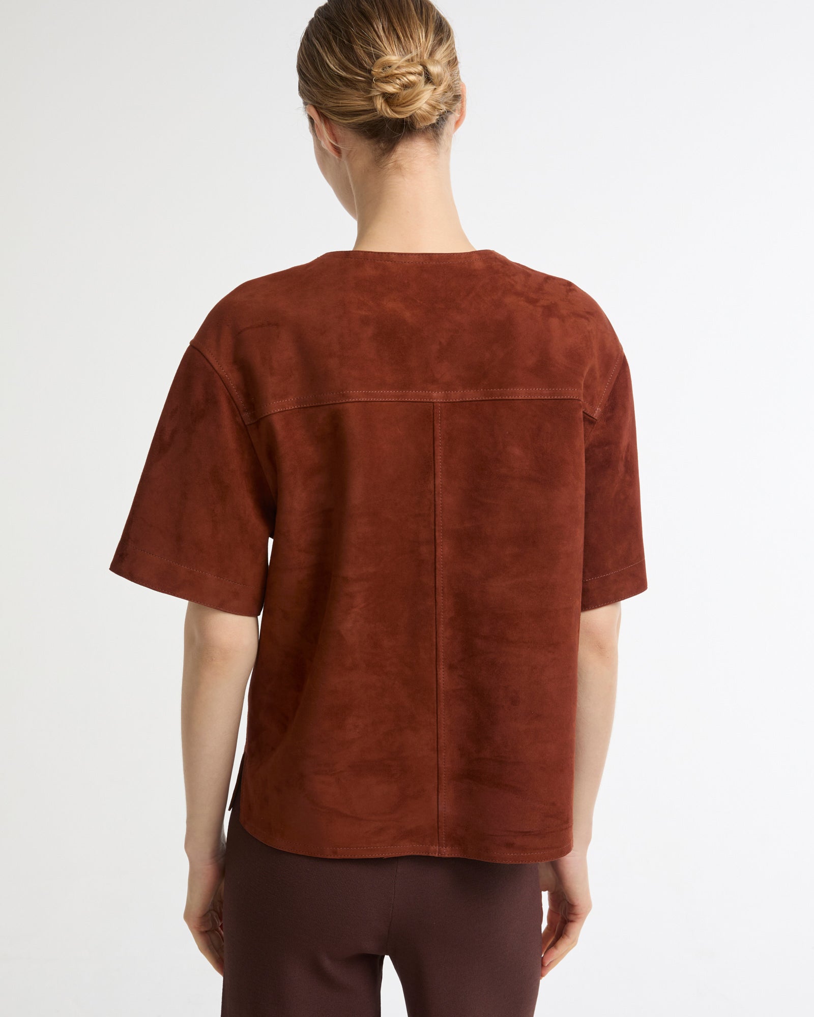 Double-sided lambskin short-sleeved blouse -Yves Salomon - New spring summer collection