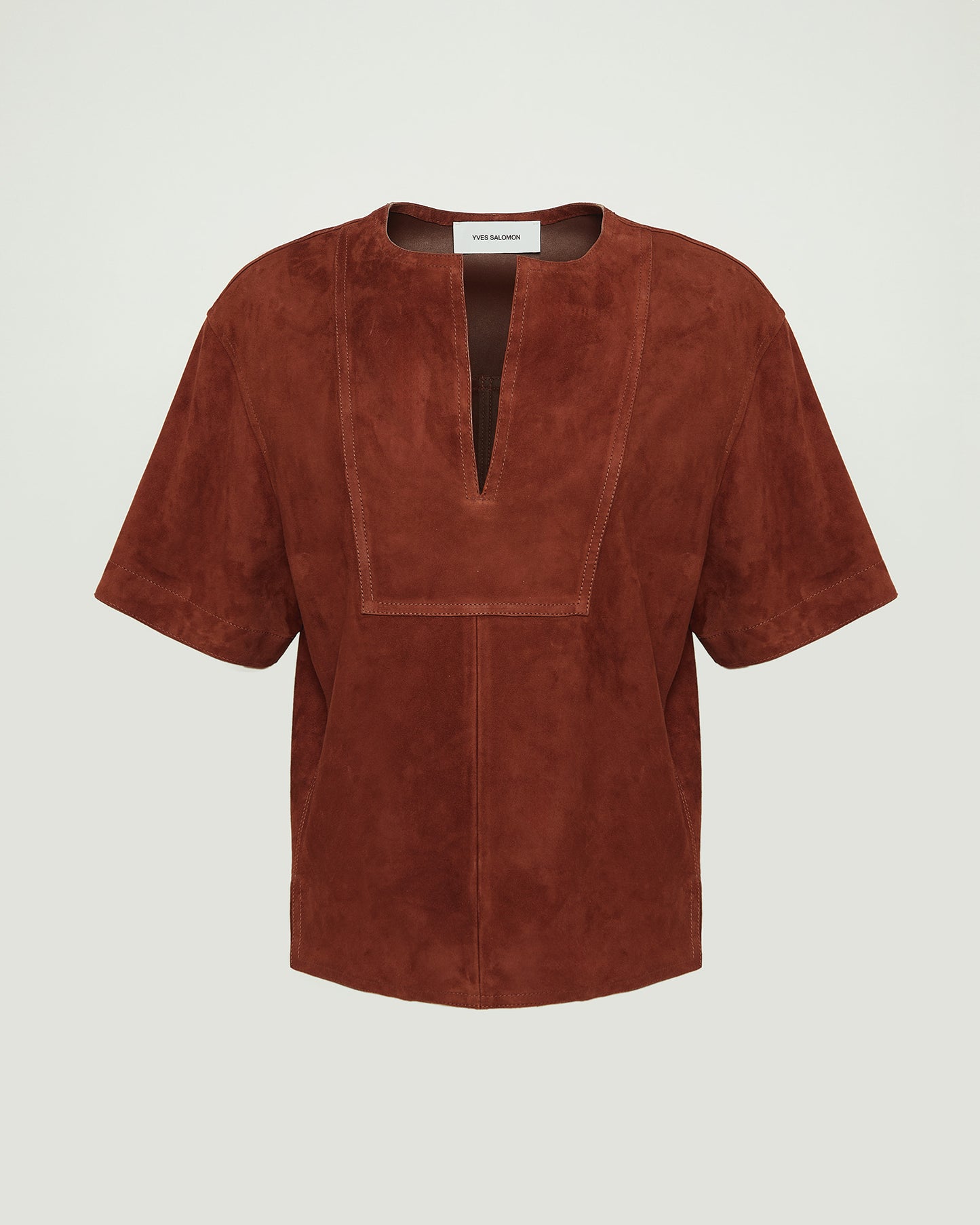 Double-sided lambskin short-sleeved blouse -Yves Salomon - New spring summer collection