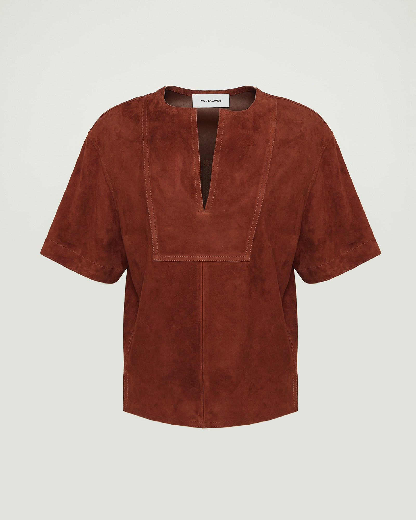 Double-sided lambskin short-sleeved blouse -Yves Salomon - New spring summer collection