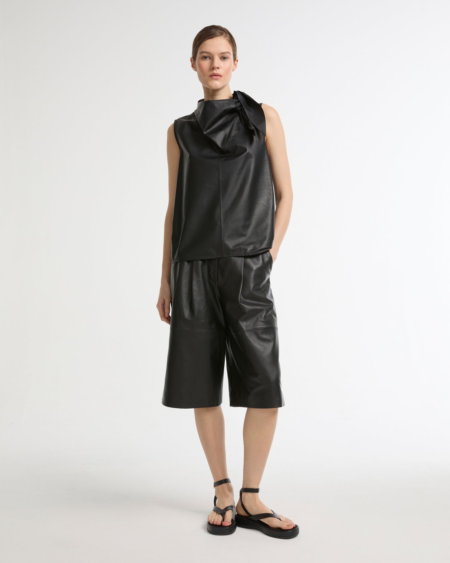 Draped leather top -Yves Salomon - New spring summer collection