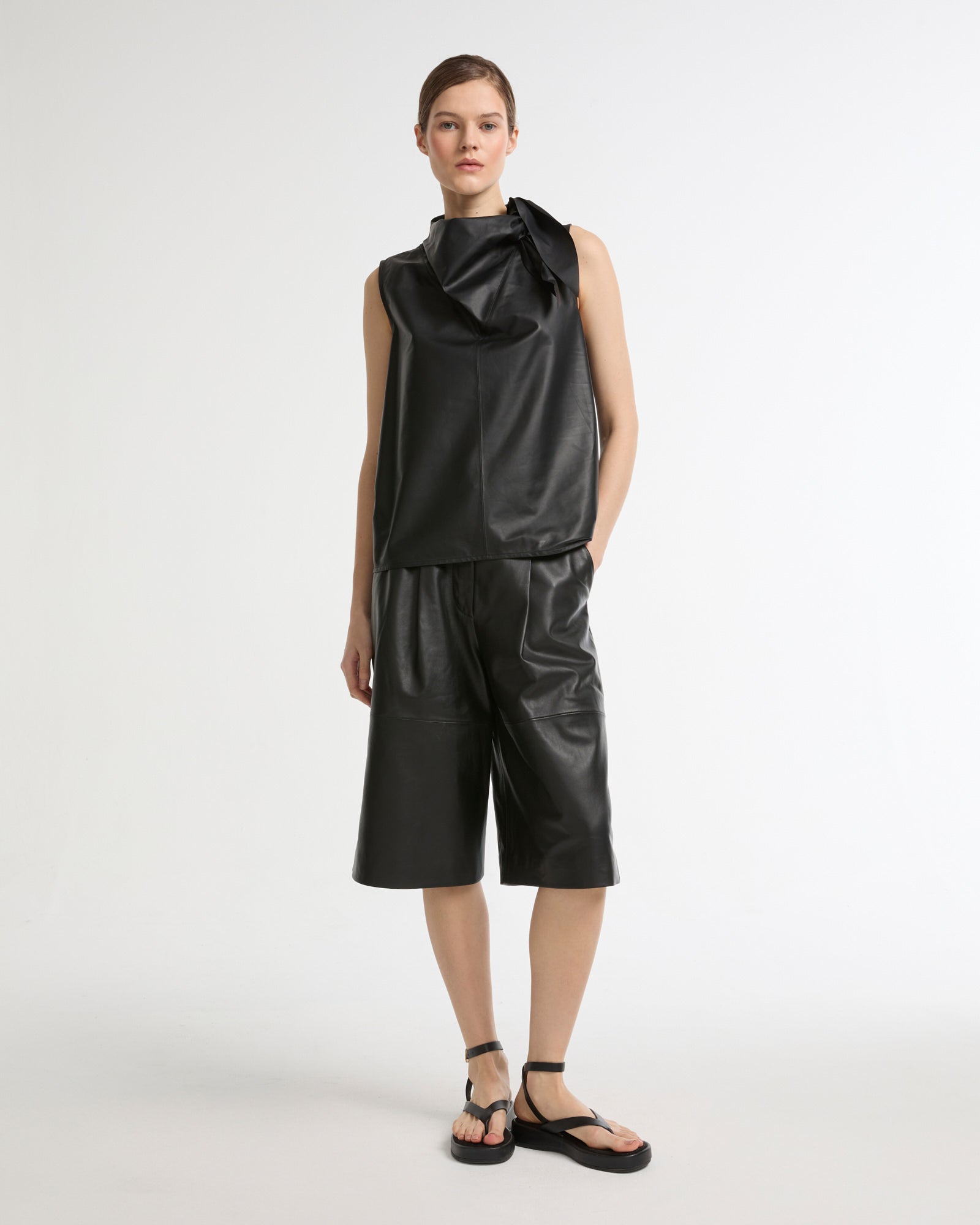 Draped leather top -Yves Salomon - New spring summer collection